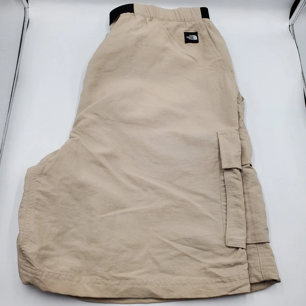 The North Face Mens XL Tan‎ Nylon Cargo Shorts Belted Hiking Utility Outdoor